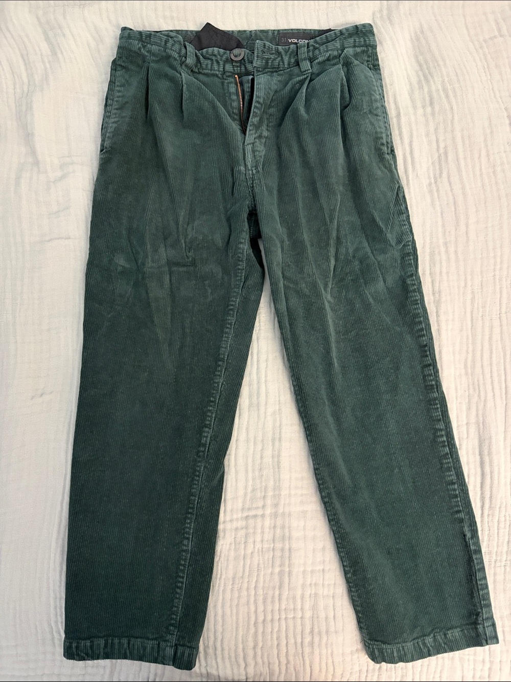 Volcom Men's Forest Green Corduroy Trousers